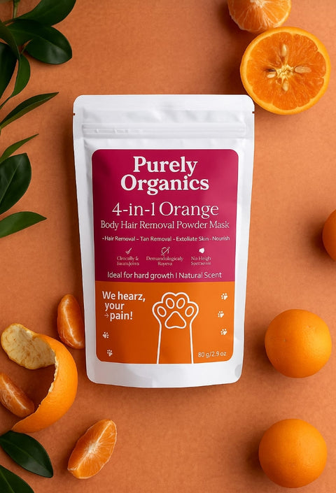 Orange Body Hair Removal Powder Mask 1 Month Pack