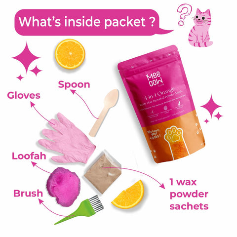 Orange Body Hair Removal Powder Mask(one month pack)